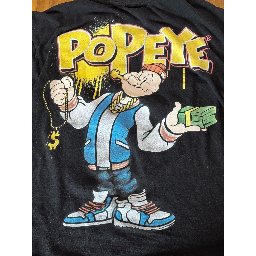 Reason x Popeye Exclusive Collab T-Shirt Men's L Cash Is King Streetwear Hip Hop